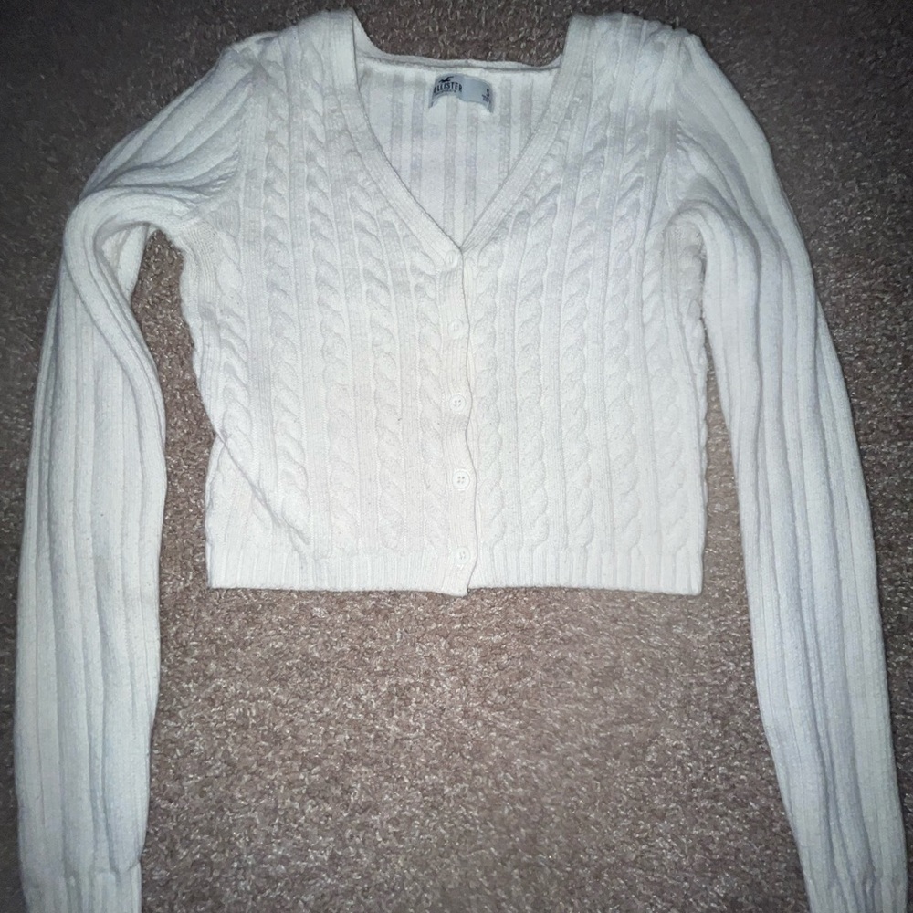 white Cropped Sweater Top